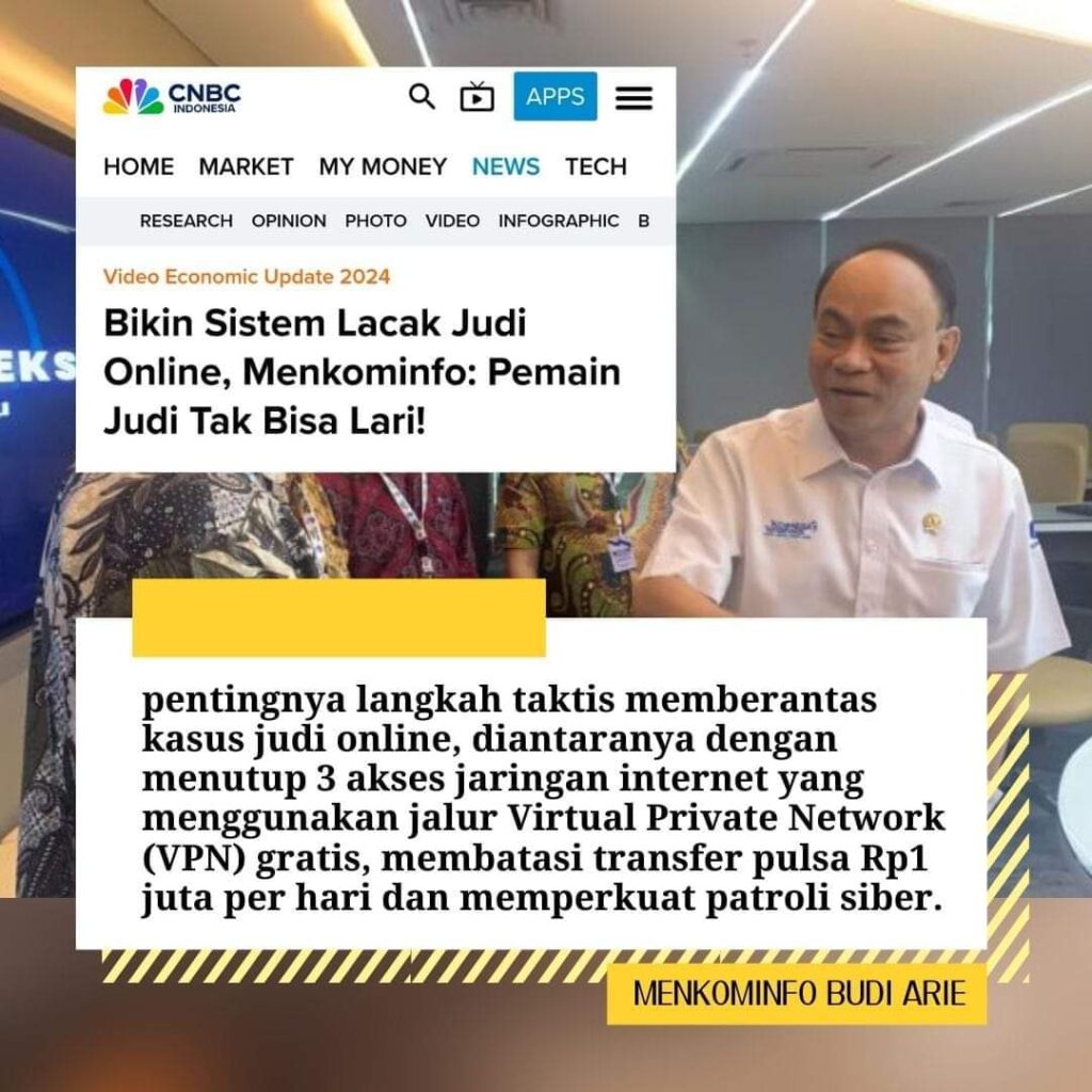 Menkominfo Sebut Pentingnya Langkah Taktis Berantas Kasus Judi Online 