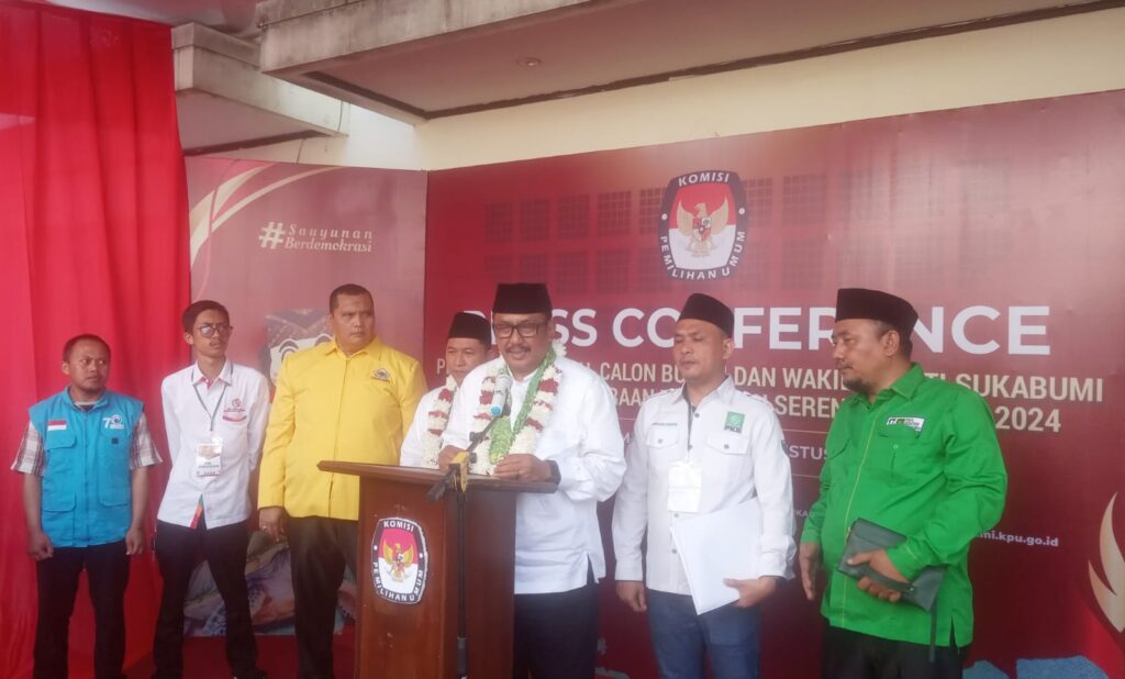 Pendaftaran Paslon Asep Japar dan Andreas Diterima KPU Kabupaten Sukabumi