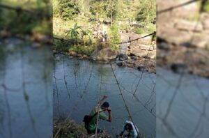 Jembatan Penghubung 3 Desa di Kabandungan Diperbaiki, Warga Ucapkan Terimakasih
