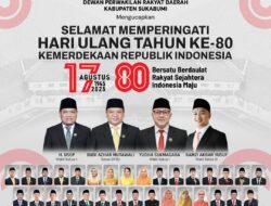DPRD Kab Sukabumi Mengucapkan Selamat Hari Kemerdekaan Ke 80 Republik Indonesia